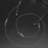 Металлическая нескользящая цепочка серебряного цвета, с подвеской в виде 5 звезд, для очков и масок GL588