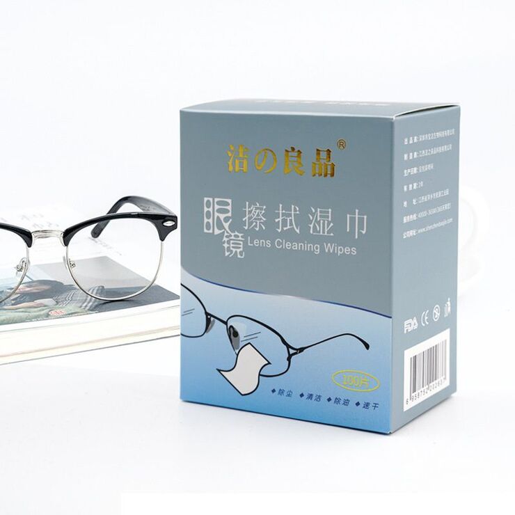 Disposable glasses lens cleaner wet wipes with fruit fragrence 5050P0715, 70*150 mm (100 pieces pack, price is for 1 pack)