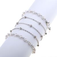 Metal non-slip chain, with pearl and beads, for glasses and masks GL346