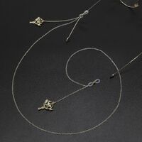 Gold-colored metal non-slip chain, with pendant five-star, for glasses and masks GL736