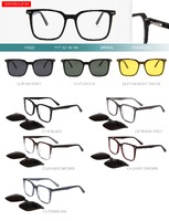 Оправа пластиковая из материала ацетат, с флексом + насадка солнцезащитная (клипон) Big City F3022