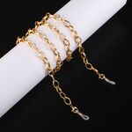 Gold-colored metal non-slip chain, thick oval, for glasses and masks GL959