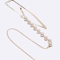 Gold-colored metal non-slip chain, with pearl 10 mm, for glasses and masks GL1452