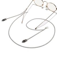 Silver-colored metal non-slip chain, with owl pendant, for glasses and masks GL1300