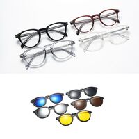 Оправа пластиковая TR90 с флексом + комплект из 5 поляризационных солнцезащитных насадок (клипон) на магните El Dorado EL1203