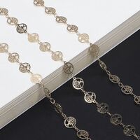 Gold-colored metal non-slip chain, with tree of life, for glasses and masks GL686