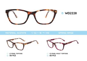 Plastic acetate eyeglasses frame for women with spring hinges WD2228