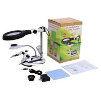 Лупа настольная мультифункциональная с подсветкой 16130-108C-XX, увеличение: 2,5X, 5X, 6X, 10X