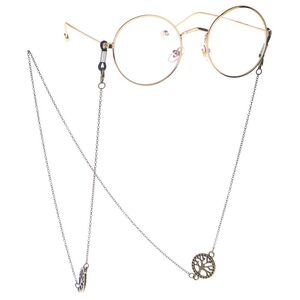 Металлическая нескользящая цепочка бронзового цвета, c деревом жизни, для очков и масок GL135