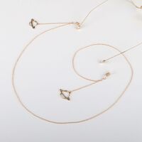 Gold-colored metal non-slip chain, with a planet pendant, for glasses and masks GL761
