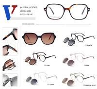 Plastic acetate frame with spring hinges + polarizing sun protection clip-on 6586-DA