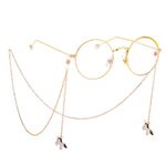 Gold-colored metal non-slip chain, with unicorn pendant, for glasses and masks GL445
