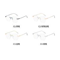Metal glasses with Blue ray cut protection KY5102半多边