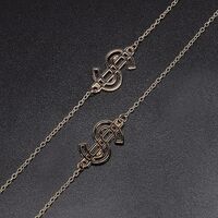 Gold-colored metal non-slip chain, with dollar sign, for glasses and masks GL552