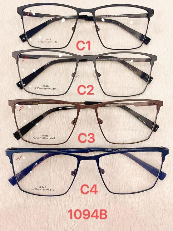 Metal frame for glasses with spring hinges 1094B