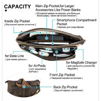 Сумка-барсетка для очков и девайсов из натуральной кожи с ремешком MC1035