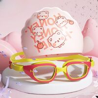 Очки для плавания детские водонепроницаемые с защитой от запотевания, комплект с шапочкой, 502-YU