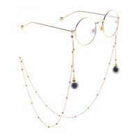 Gold-colored metal non-slip chain, with beads and black balls, for glasses and masks GL787