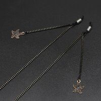 Black-colored metal non-slip chain, with pendant starfish, for glasses and masks GL677
