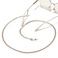 Gold-colored metal non-slip chain, with printed round, for glasses and masks GL1487