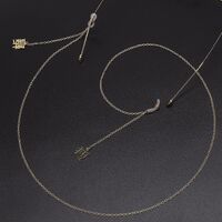 Gold-colored metal non-slip chain, with pendant, for glasses and masks GL549