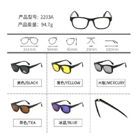 Frames El Dorado with a set of polarized sunglasses bits on the magnet 2203A 每套5件