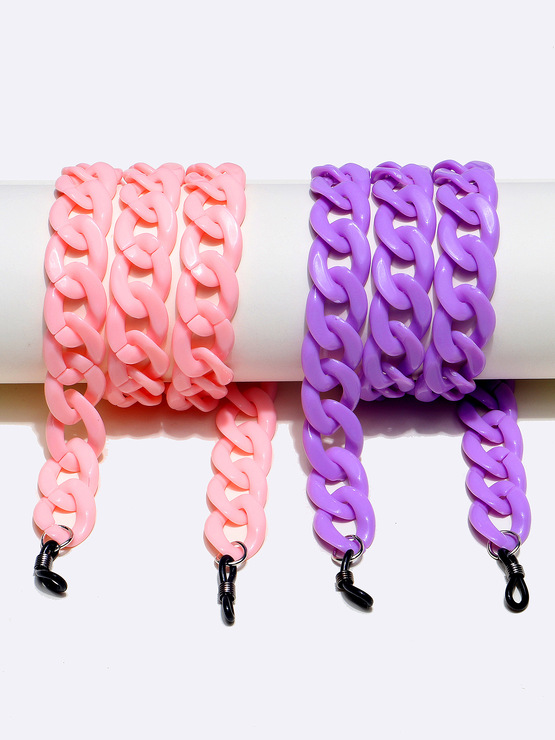 Set of two acrylic black and colored glasses chain GM070