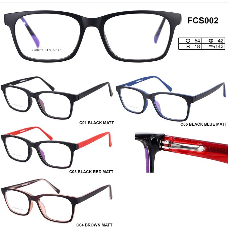 Plastic frames for glasses (flex hinges) FCS002