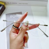 Metal rimless glasses with Blue ray cut 9722-GT