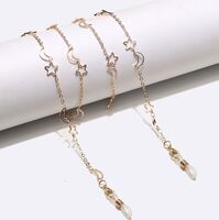 Metal non-slip chain, with star and moon, for glasses and masks GL1470