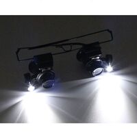 Лупа бинокулярная с подсветкой, увеличительное стекло с креплением на голову 9892A-II-XX, увеличение: 20Х