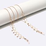 Gold-colored metal non-slip chain, with round and transparent rhinestone, for glasses and masks GL1606