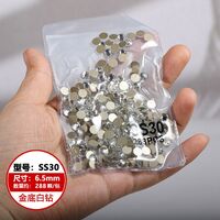 Set of rhinestones with flat bottom for decorating frames and glasses PD0022, colors: white and AB, 1.3-6.5 mm