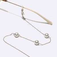 Silver-colored metal non-slip chain, with pearls, for glasses and masks GL1690