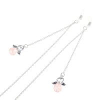 Metal non-slip chain, with pendant crystal angel, for glasses and masks GL825