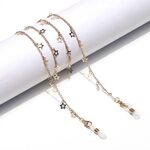 Gold-colored metal non-slip chain, with star, for glasses and masks GL1429