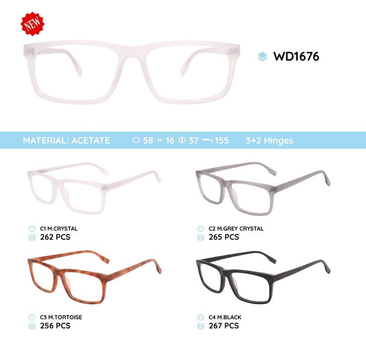 Plastic acetate eyeglasses frame WD1676
