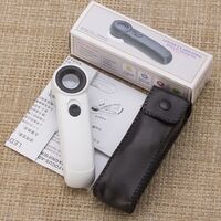 Magnifier with universal backlight, magnifying glass with handle 6B-A-XX, diameter 21 mm, magnification: 45Х