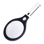 Magnifier with universal backlight, magnifying glass with handle 80150-XX, diameter 150 mm, magnification: 2X, 10X
