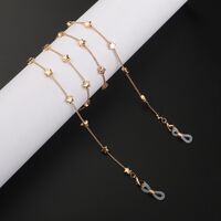 Gold-colored metal non-slip chain, with colorful crystal, for glasses and masks GL928