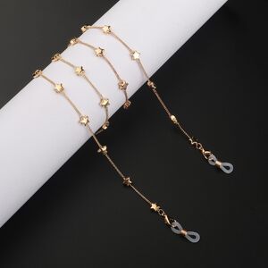 Gold-colored metal non-slip chain, with colorful crystal, for glasses and masks GL928