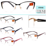 Women's metal eyeglasses with flex hinges Vizzini V7010, Diopters: +0.75 to +4.00 (step 0.25), white lenses