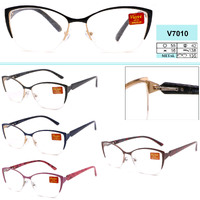 Women's metal eyeglasses with flex hinges Vizzini V7010 Diopters: +0.75 to +4.00 (step 0.25) white lenses