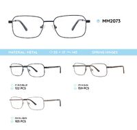 Metal men's frame for glasses with spring hinges MM2073