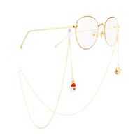 Gold-colored metal non-slip chain, with Santa Claus, for glasses and masks GA034