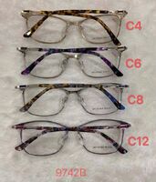 Metal frame for glasses with spring hinges 9742B