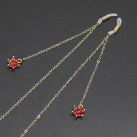 Gold-colored metal non-slip chain, with crown and rhinestones, for glasses and masks GL349