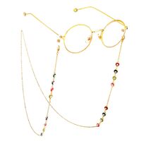 Металлическая нескользящая цепочка золотого цвета, с цветными глазами, для очков и масок GL717