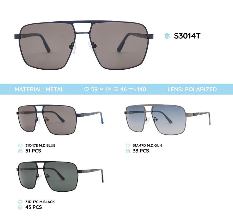 Metal frame polarized sunglasses S3014T