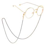 Black-colored metal non-slip chain, cooper snake 1,2 mm, for glasses and masks GL273